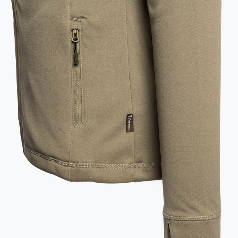 Női trekking pulóver Pinewood Finnveden Hoodie közép khaki színben 11