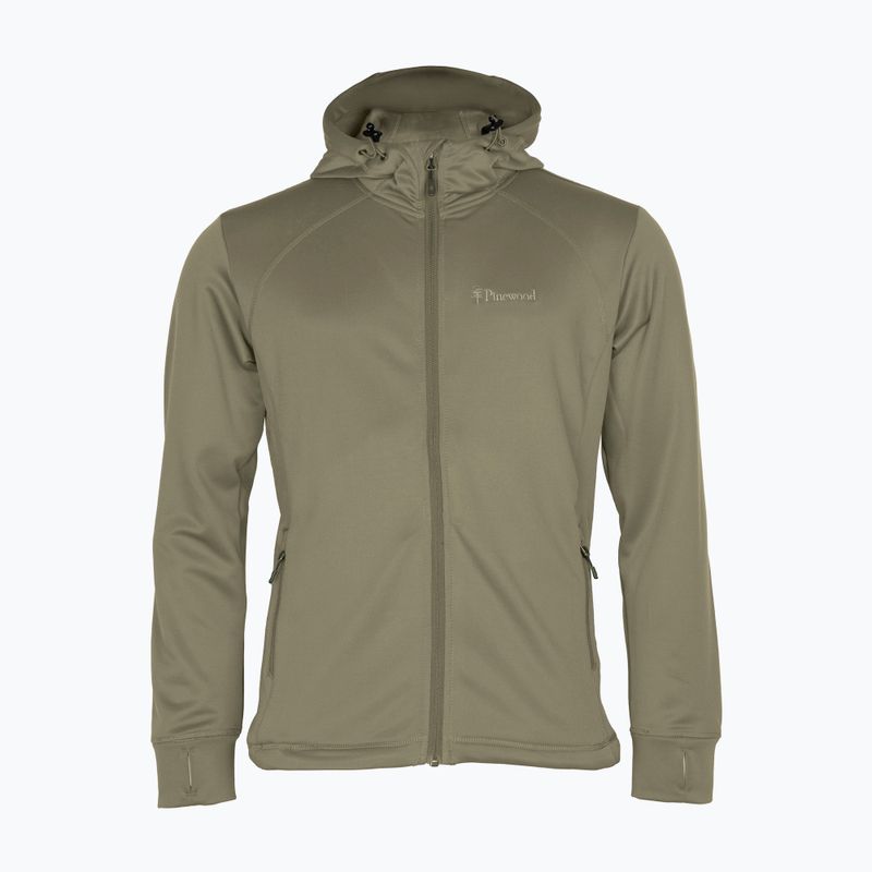 Férfi Pinewood Finnveden Hoodie közép khaki trekking melegítő pulóver 4