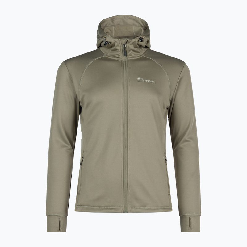 Férfi Pinewood Finnveden Hoodie közép khaki trekking melegítő pulóver