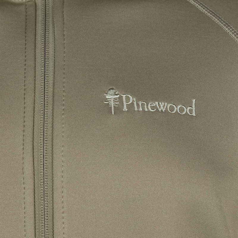 Férfi Pinewood Finnveden Hoodie közép khaki trekking melegítő pulóver 3