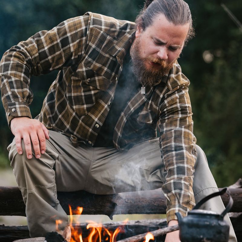 Férfi ing Pinewood Härjedalen hunter olive/khaki 10