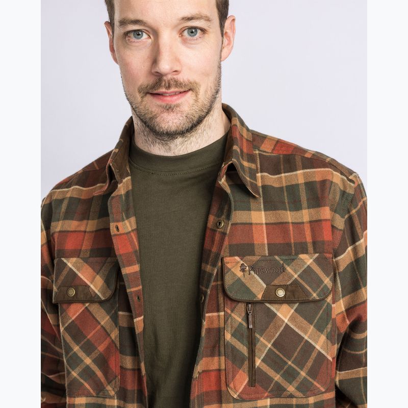 Férfi ing Pinewood Prestwick Exclusive d.green/terracotta 5