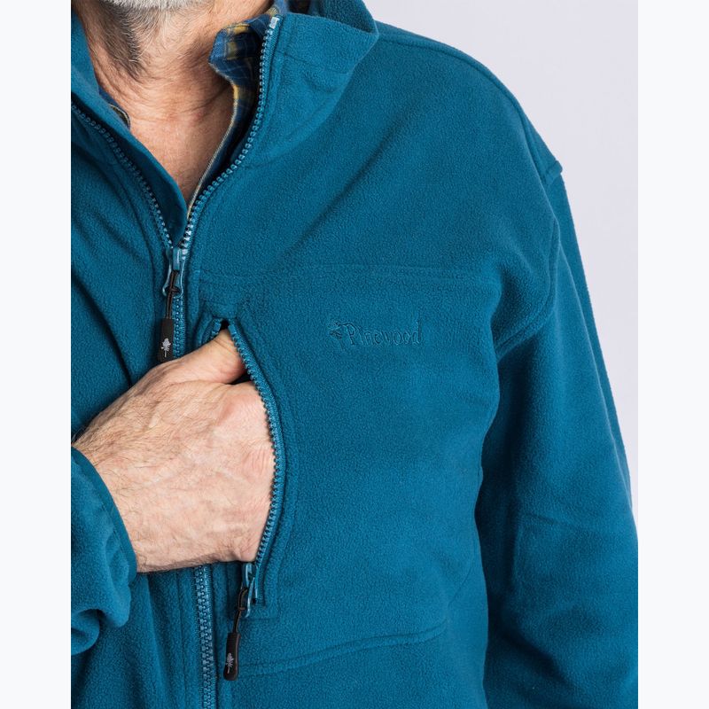 Férfi Pinewood Finnveden Fleece trekking pulóver d.azur kék 6