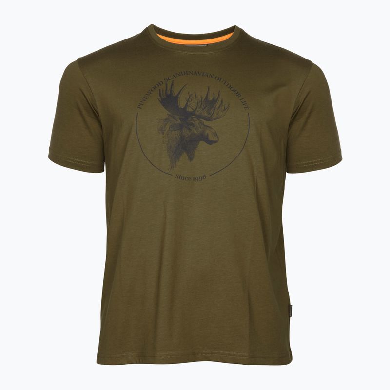 Férfi Pinewood Moose oliva színű póló 4