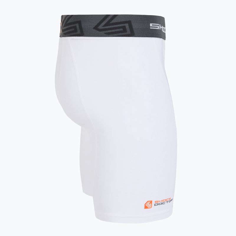 Kompressziós rövidnadrág lágyékvédővel Shock Doctor Compression fehér 3