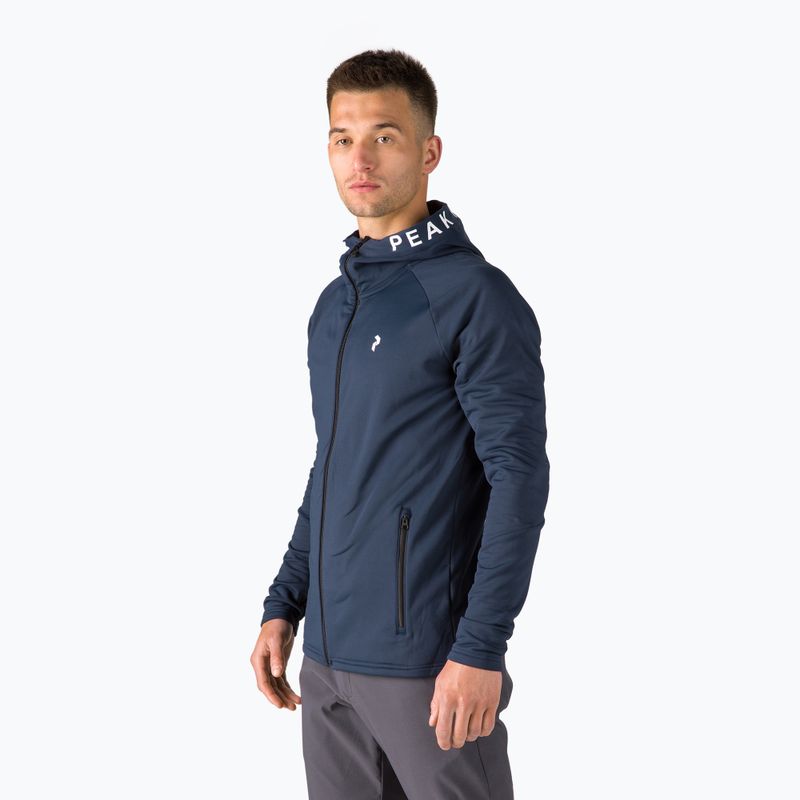 Férfi trekking dzseki Peak Performance Rider Zip Hood kapucni tengerészkék G77244020