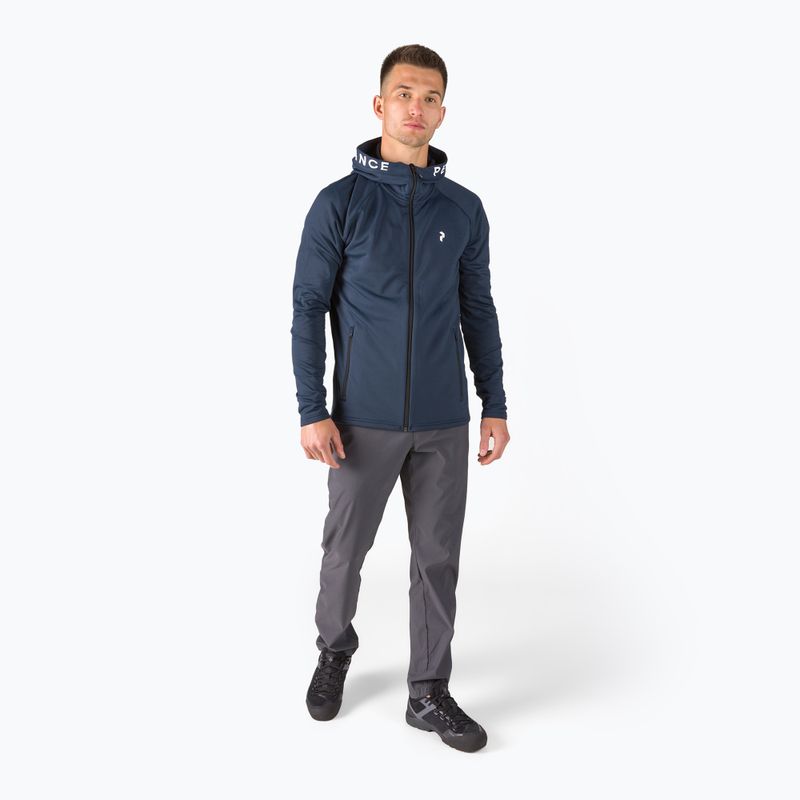 Férfi trekking dzseki Peak Performance Rider Zip Hood kapucni tengerészkék G77244020 2