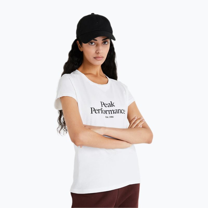 Női trekking póló Peak Performance Original Tee fehér G77700320
