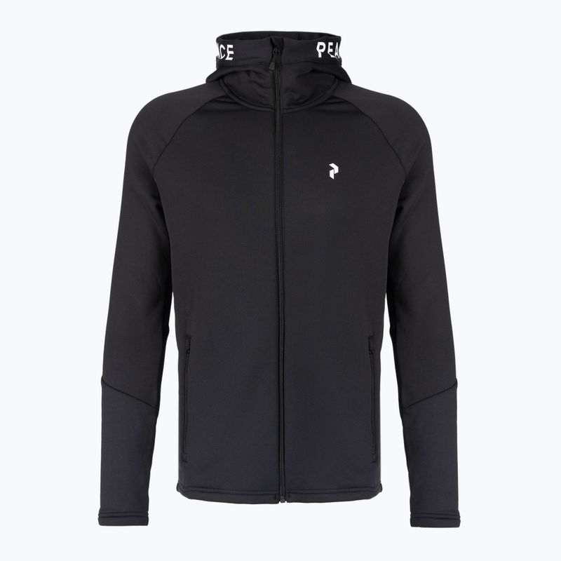 Férfi Peak Performance Rider Zip Hood trekking pulóver fekete G78833040