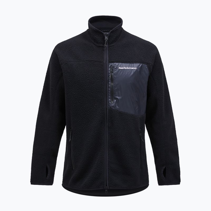 Férfi Peak Performance Pile Zip fleece pulóver fekete