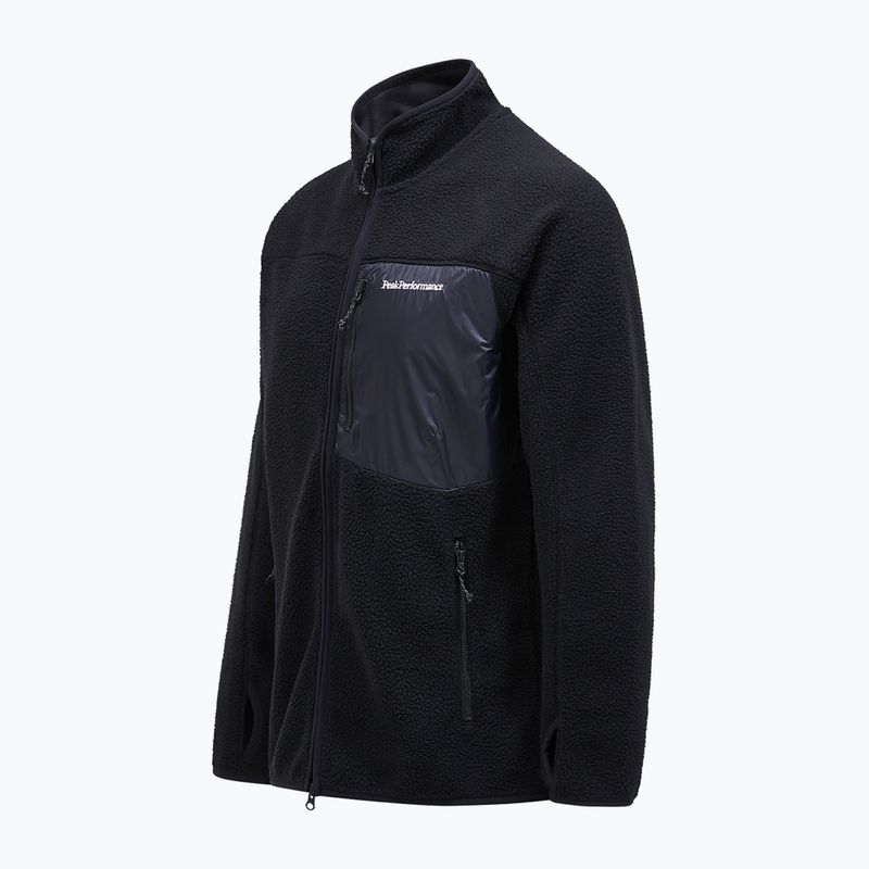 Férfi Peak Performance Pile Zip fleece pulóver fekete 3