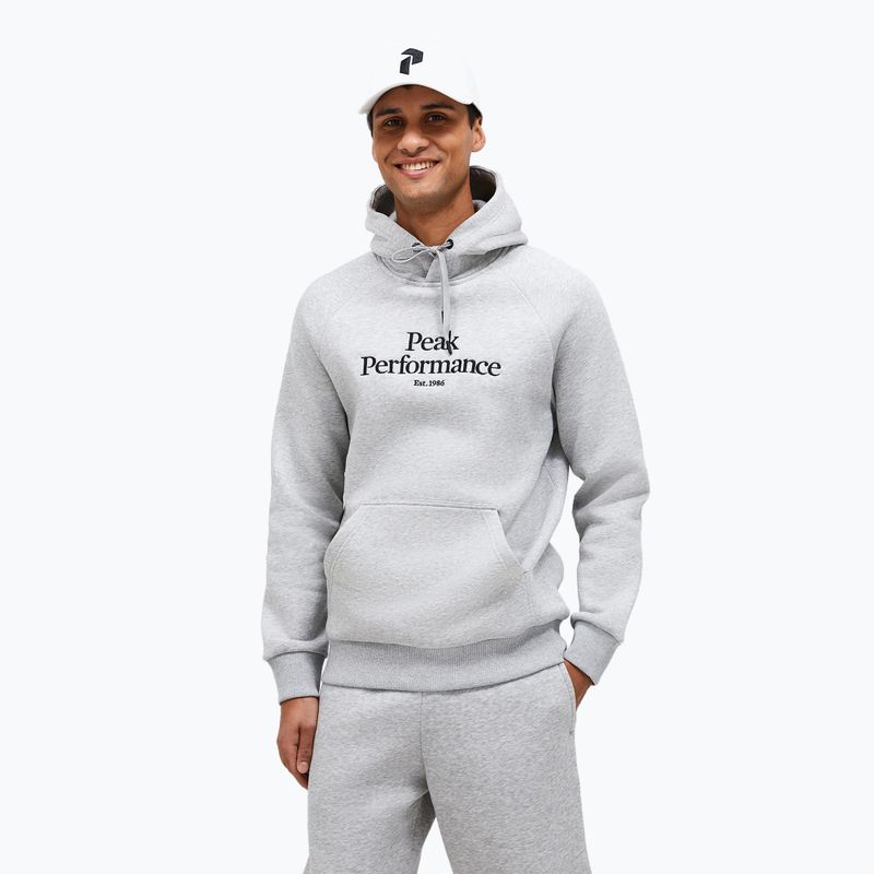 Férfi pulóver Peak Performance Original Hood med grey melange