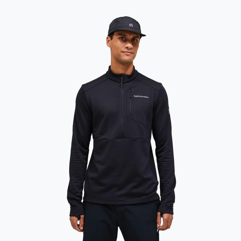 Férfi polár pulóver Peak Performance Trail Polartec Power Grid Half Zip black