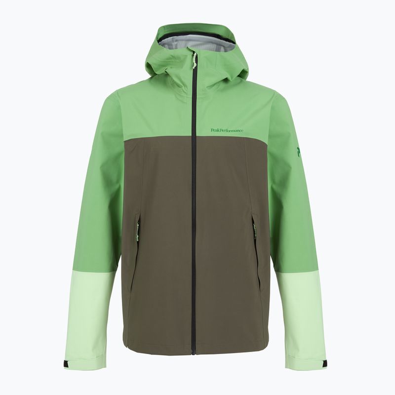 Férfi Peak Performance Trail Hipe Shell kabát borsmenta/fenyőtű/zöld esőkabát