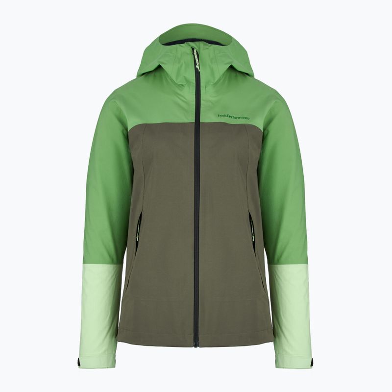 Női Peak Performance Trail Hipe Shell kabát borsmenta/fenyőtű/élénk esőkabát