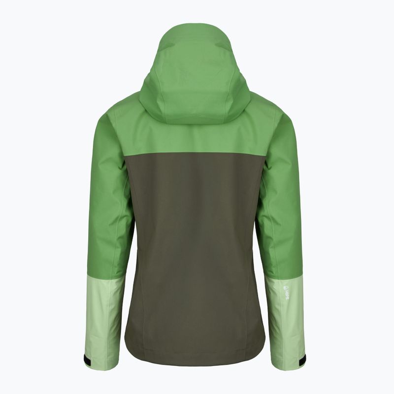 Női Peak Performance Trail Hipe Shell kabát borsmenta/fenyőtű/élénk esőkabát 2