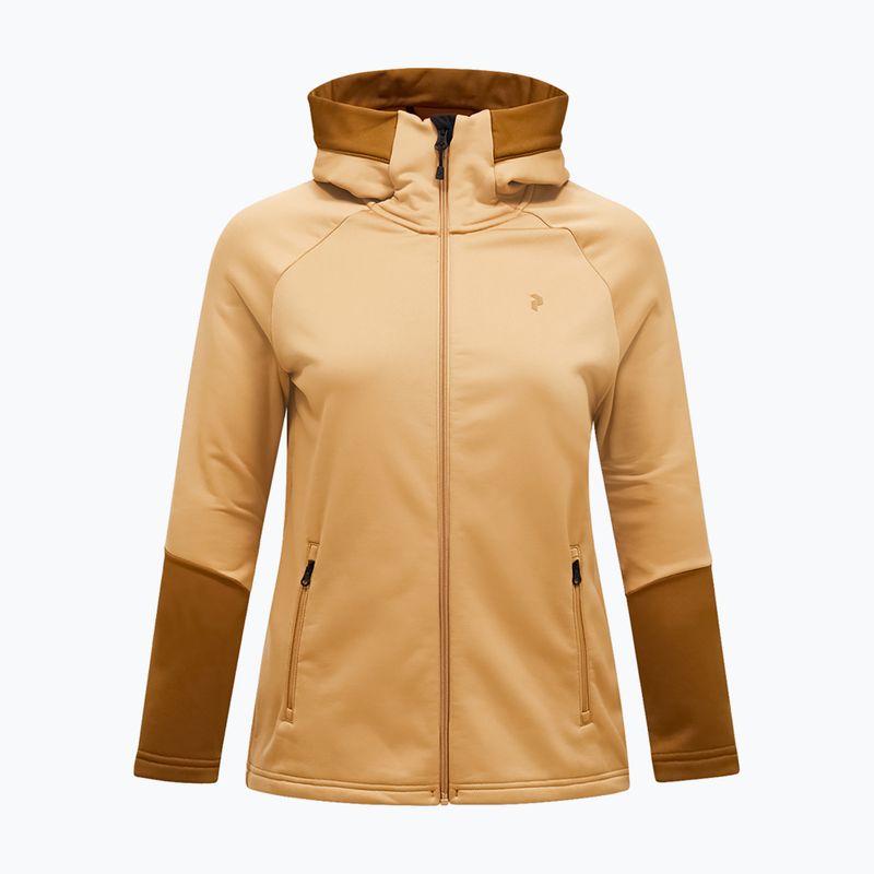 Női pulóver Peak Performance Rider Essentials Zip Hood Sierra Sand/Earthy Summit