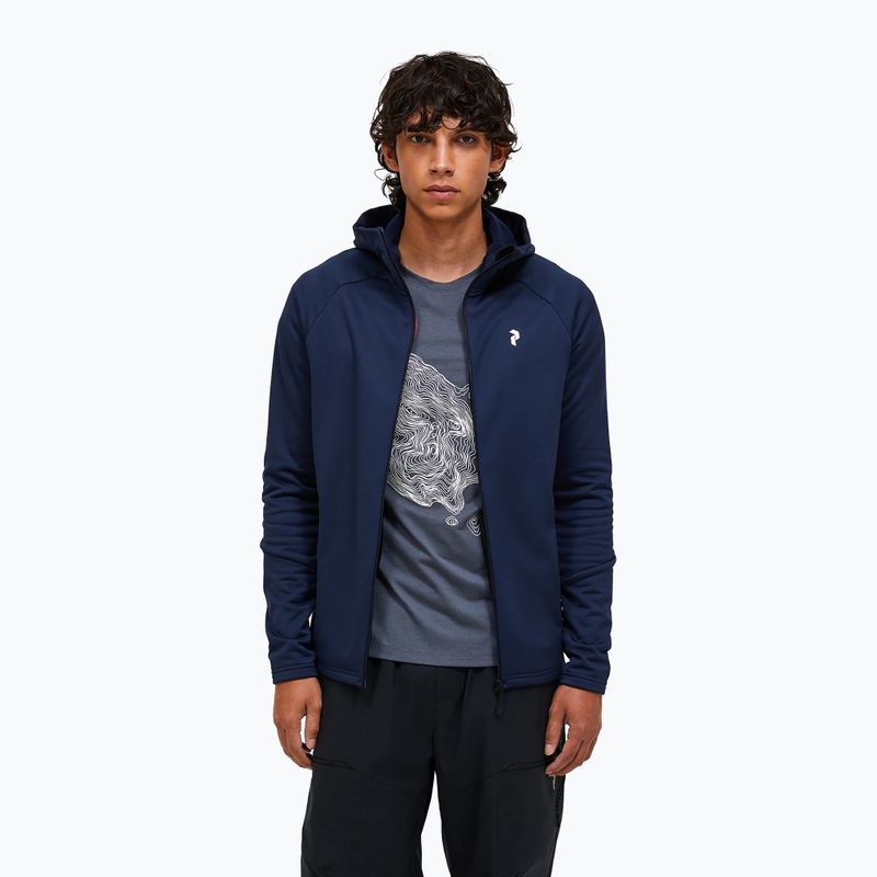 Férfi kapucnis pulóver Peak Performance Rider Essentials Zip Hood blue shadow/blue shadow 4