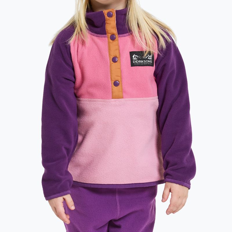 Didriksons Monte Half Button gyermek fleece pulóver világos selyem rózsaszínű 6