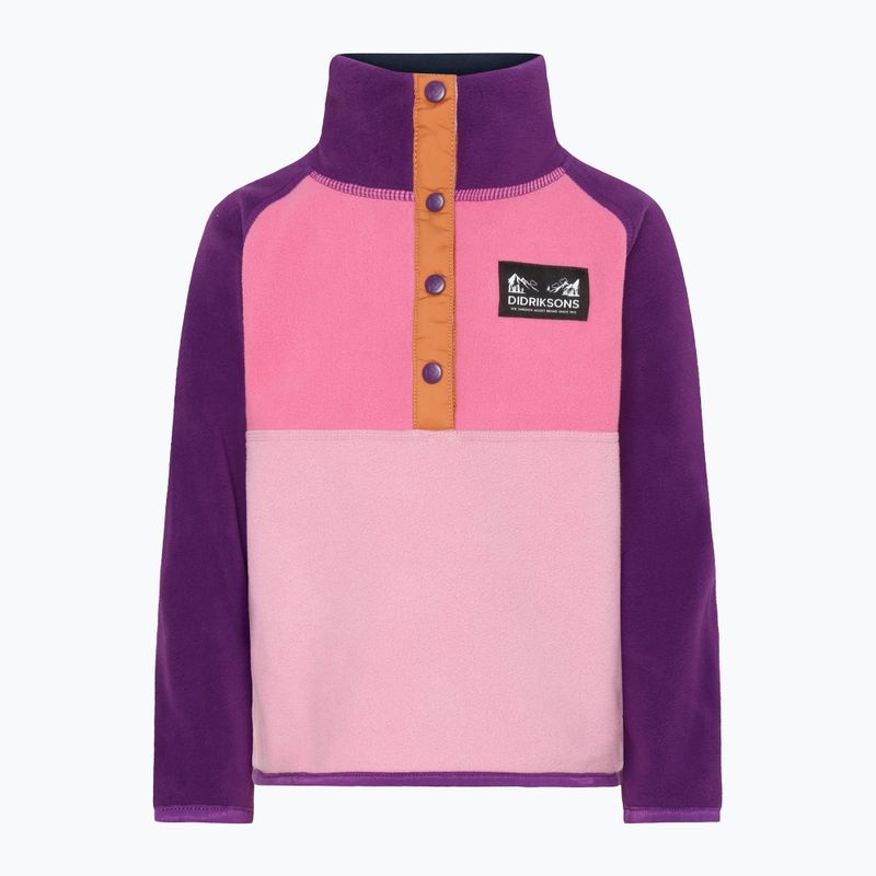 Didriksons Monte Half Button gyermek fleece pulóver világos selyem rózsaszínű 8