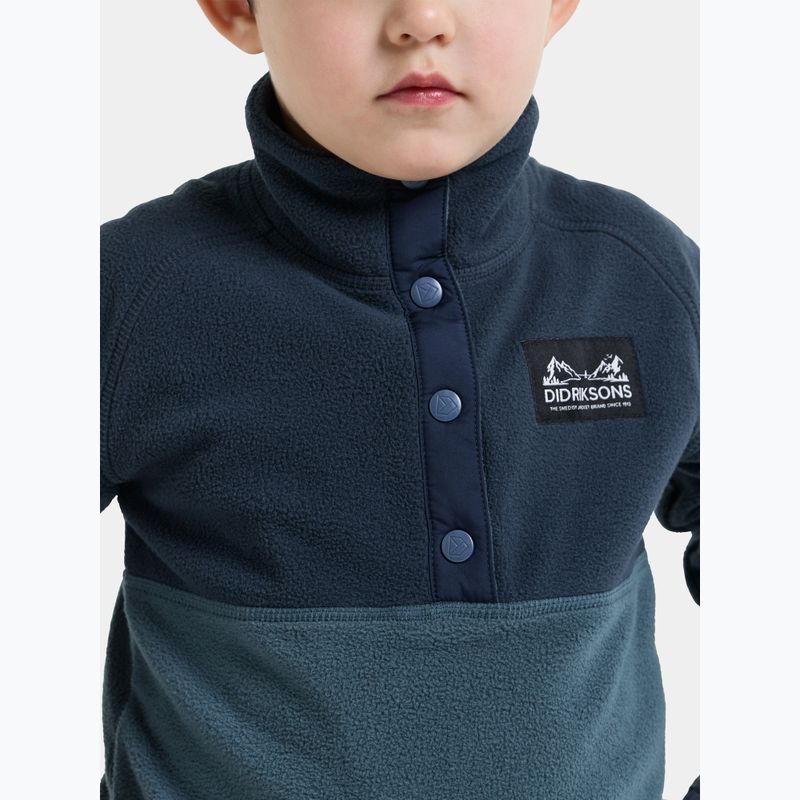 Gyerek polár pulóver Didriksons Monte 6 Half Button mountain blue 8