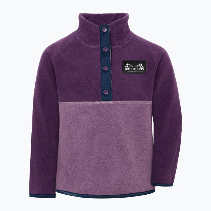Gyerek polár pulóver Didriksons Monte 6 Half Button northern purple