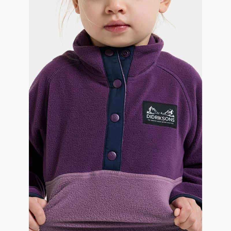 Gyerek polár pulóver Didriksons Monte 6 Half Button northern purple 7