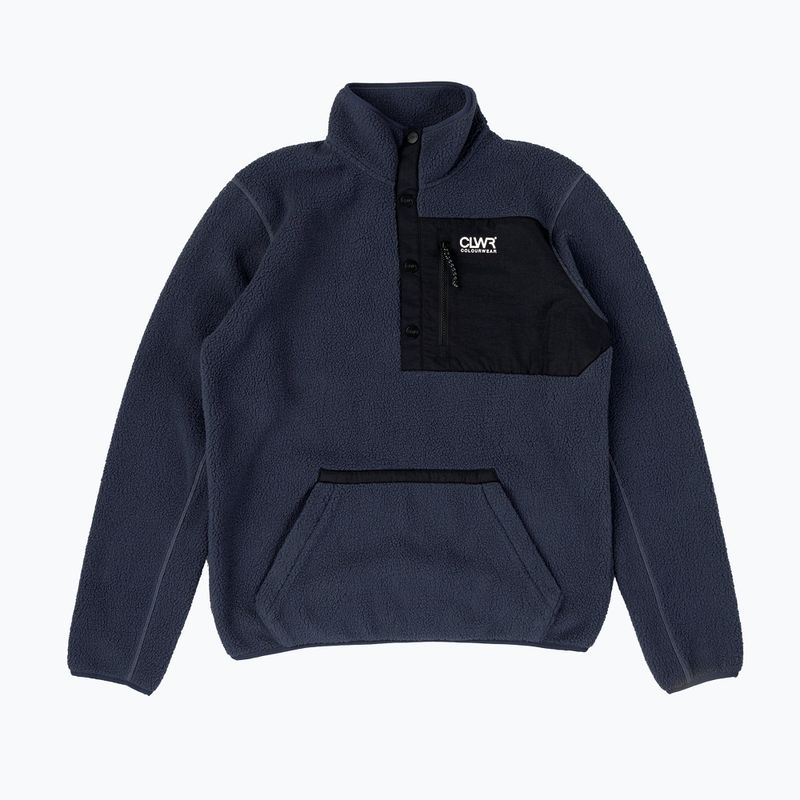 Férfi Colourwear Snap Pile pulóver navy színben