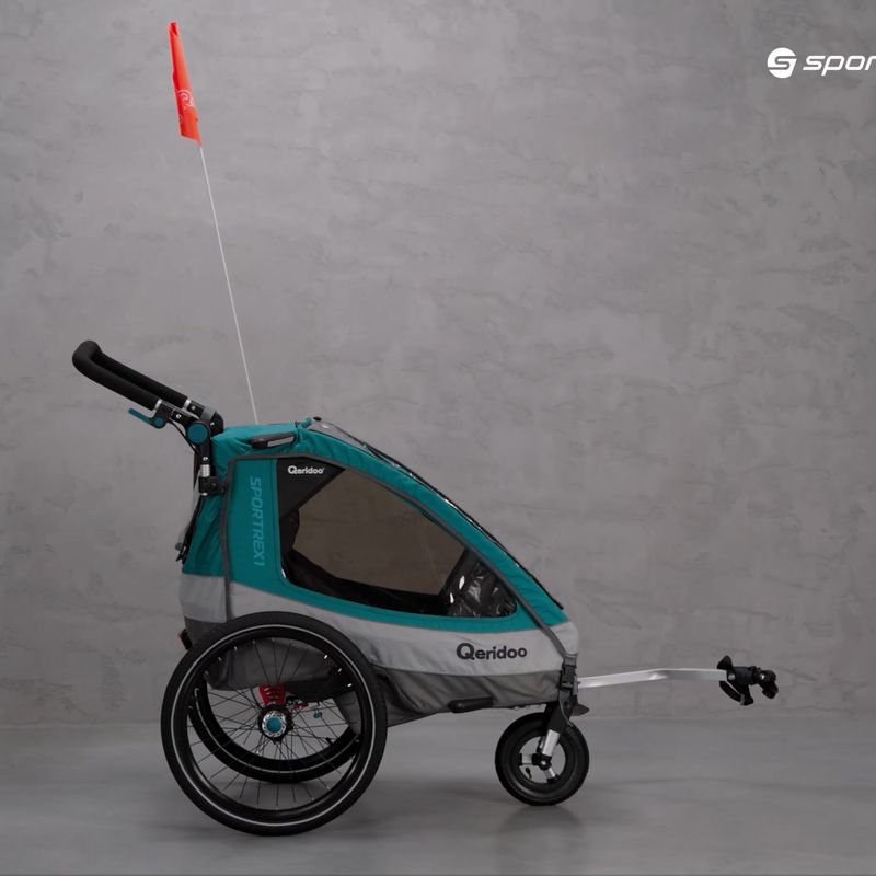Qeridoo Sportrex1 együléses kerékpár utánfutó kék Q-SR1-21-P 12