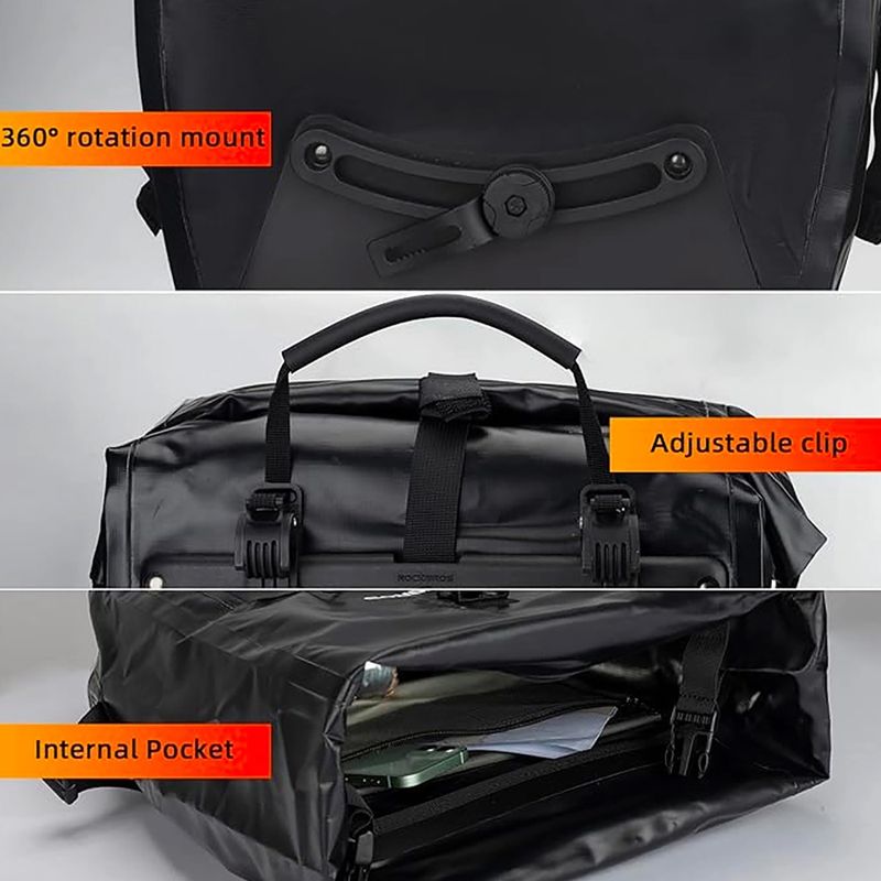Biciklis táskák Rockbros 30140022001 Bicycle Pannier Bag 2pcs black 2