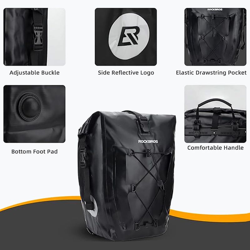 Biciklis táskák Rockbros 30140022001 Bicycle Pannier Bag 2pcs black 4