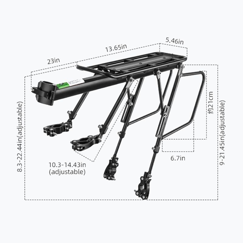 Kerékpáros csomagtartó Rockbros 33210004001 Bike Rear Rack black 2