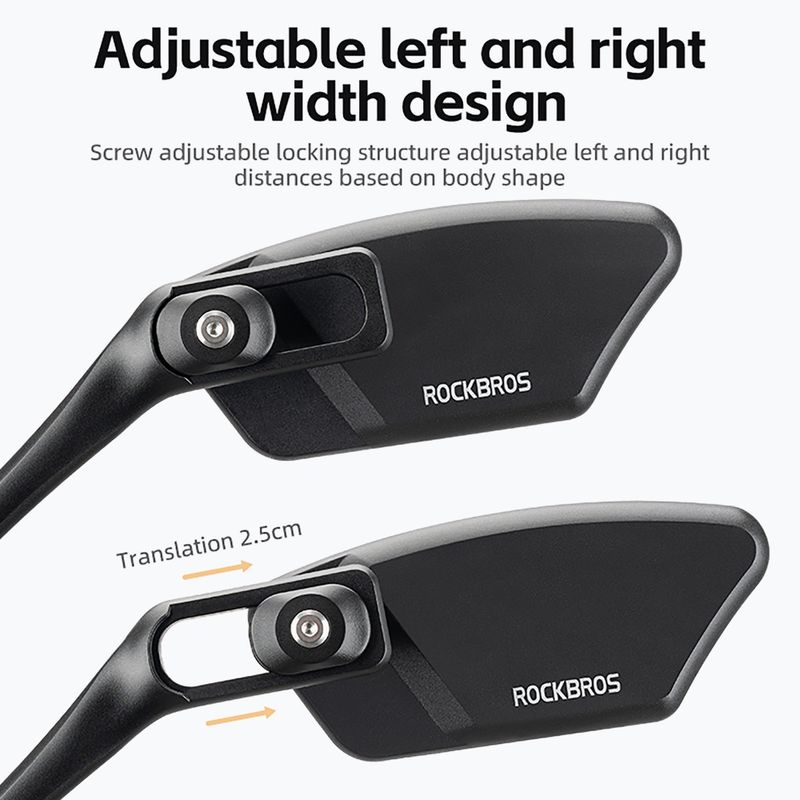 Kerékpár tükör Rockbros 26210007001 Mirror 1 pcs Left black 3