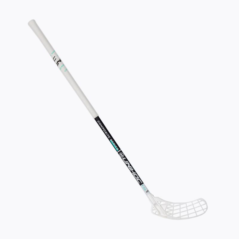UNIHOC Iconic Composite 26 jobbkezes floorball bot fekete-fehér 04942