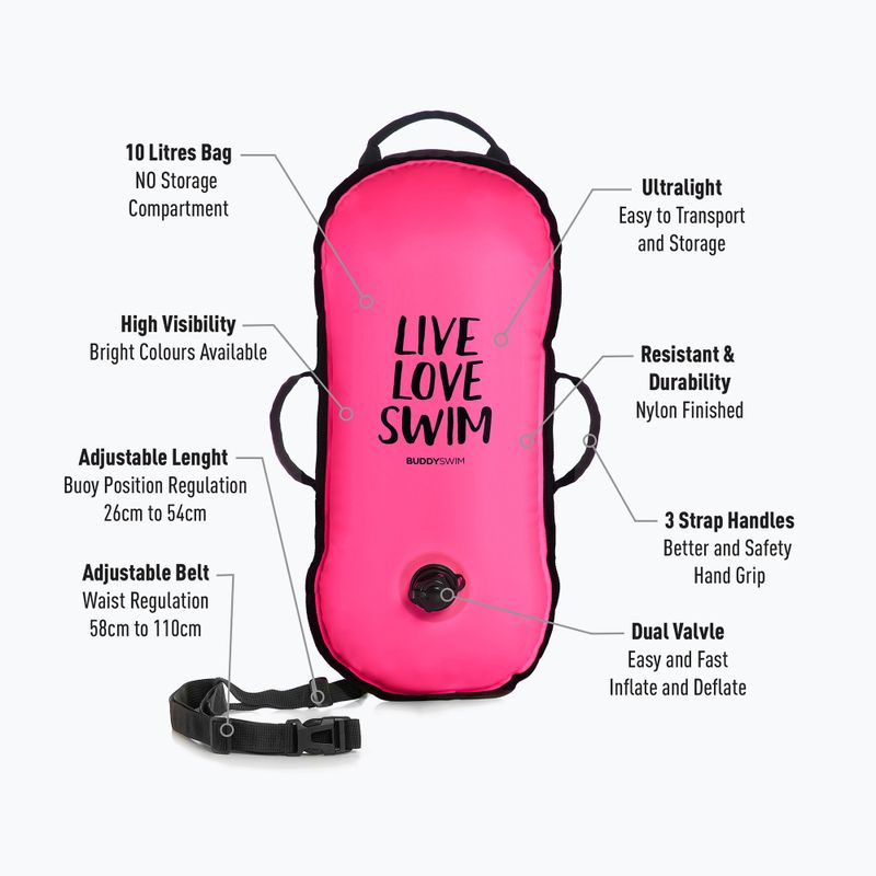 BuddySwim Ultrakönnyű LLS mentőbója 10 l rózsaszínű 2