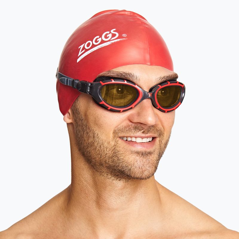 Zoggs Predator Flex Polarizált úszószemüveg Ultra piros/fekete/polarizált kofa 7