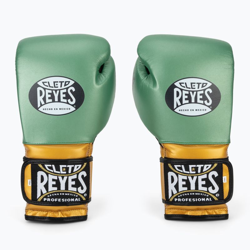 Boxkesztyű Cleto Reyes Velcro Sparring metalic green/gold wbc 2