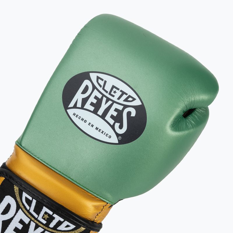 Boxkesztyű Cleto Reyes Velcro Sparring metalic green/gold wbc 5
