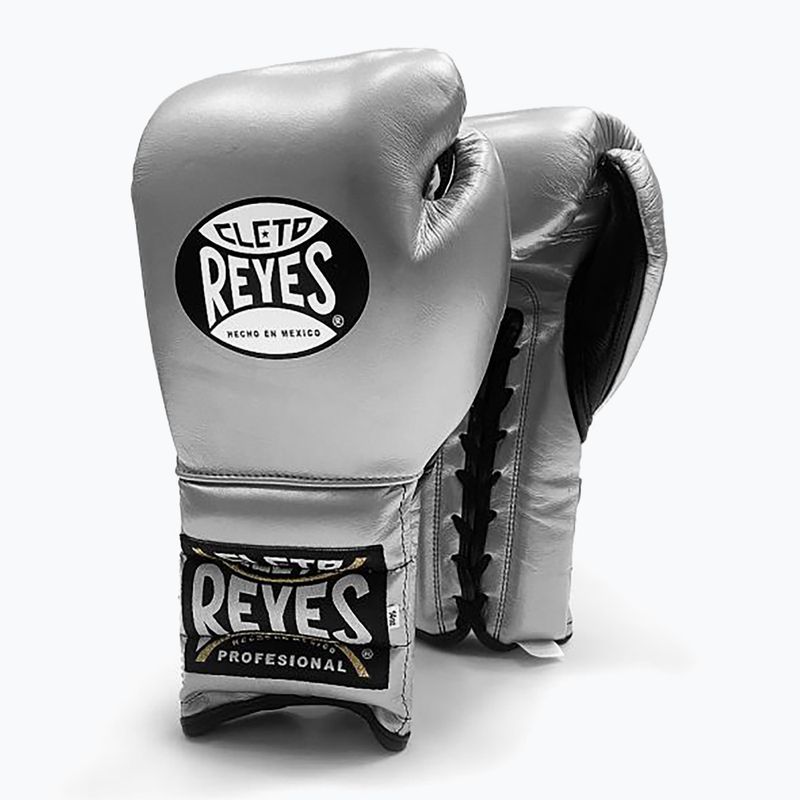 Boxkesztyű Cleto Reyes Lace Up Sparring silver