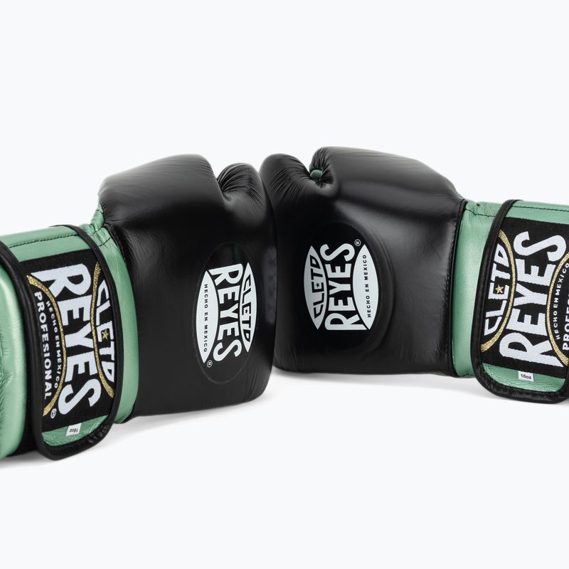 Boxkesztyű Cleto Reyes Boxing Gloves With Hook green metallic / black 7
