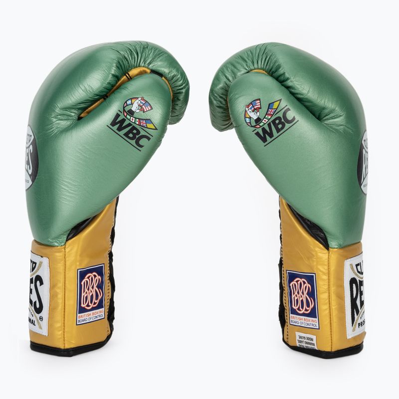 Boxkesztyű Cleto Reyes Boxing Gloves creen metallic/gold 4