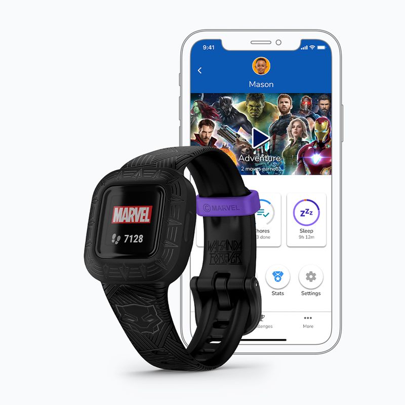 Gyerek okoskarkötő Garmin Vivofit Jr 3 Marvel Black Panther black 5