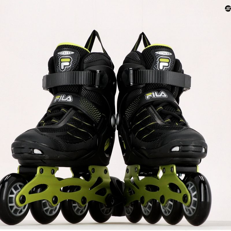 Gyermek görkorcsolya FILA Wizy Alu black/lime 9