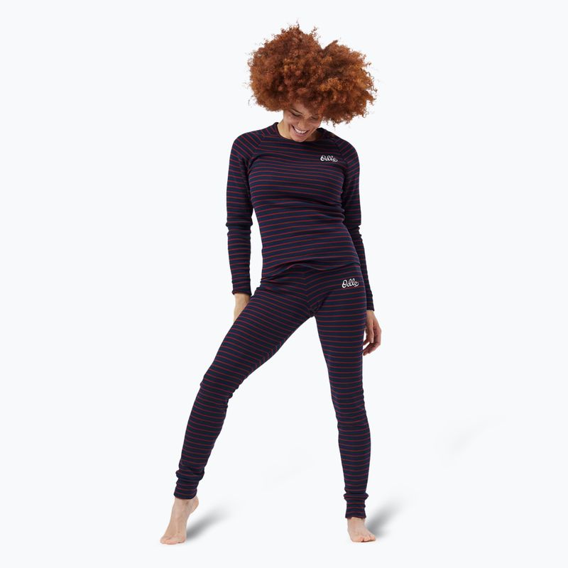 Női termoaktív felső ODLO Warm Originals Stripes Bl Top Crew Neck dark saphire 2