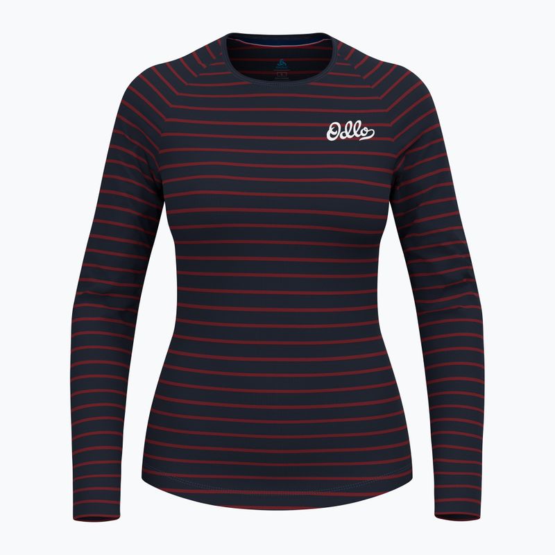 Női termo hosszú ujjú felső ODLO Warm Originals Stripes Bl Top Crew Neck dark saphire 4
