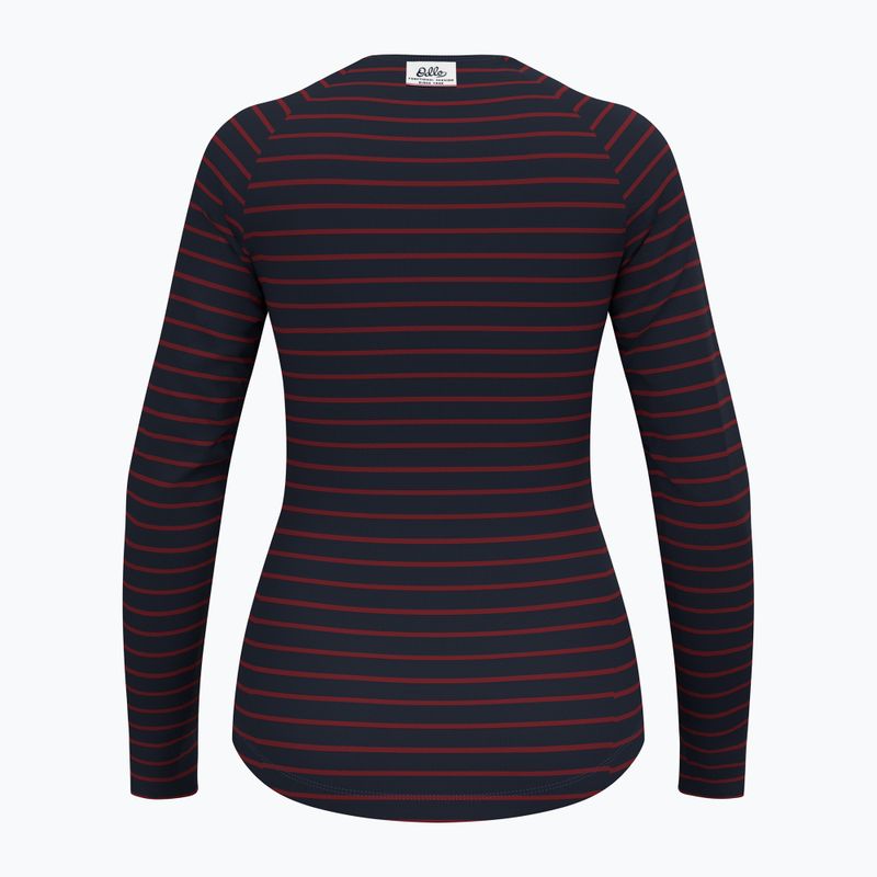 Női termo hosszú ujjú felső ODLO Warm Originals Stripes Bl Top Crew Neck dark saphire 5
