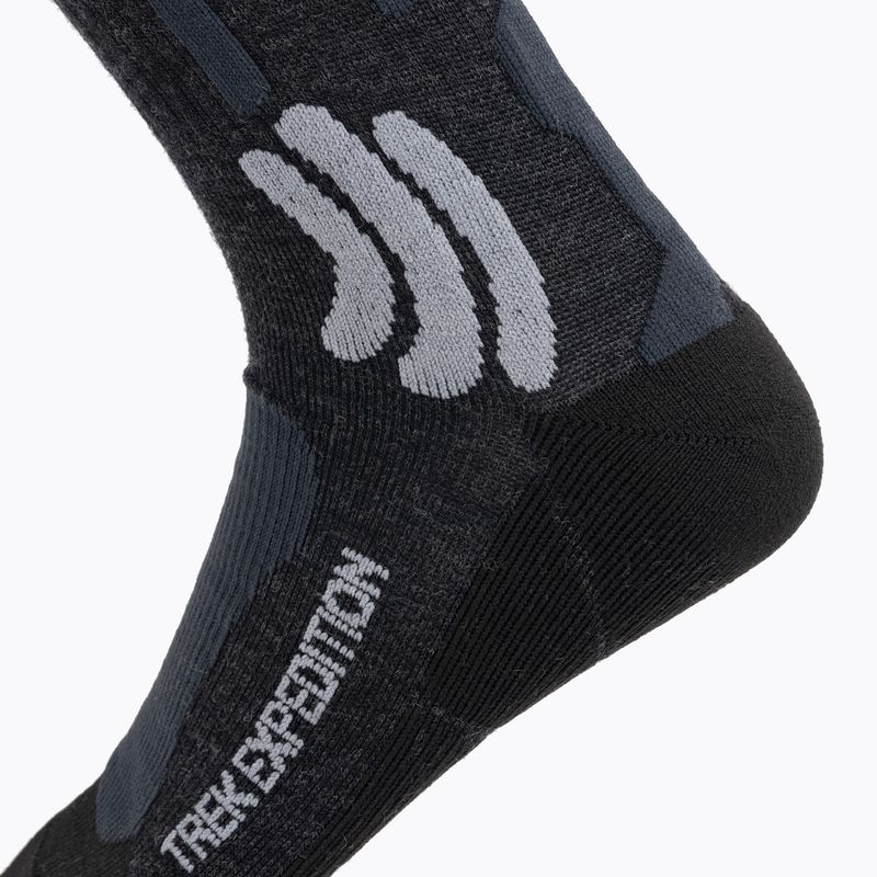X-Socks Trek Expedition opálfekete/dolomitszürke melange trekking zokni 3