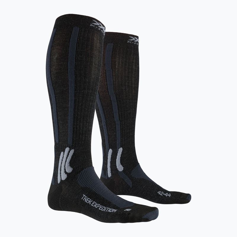 X-Socks Trek Expedition opálfekete/dolomitszürke melange trekking zokni 5
