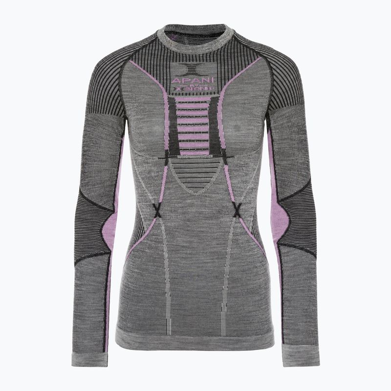 Női termál póló X-Bionic Apani 4.0 Merino szürke/lila APWT06W19W