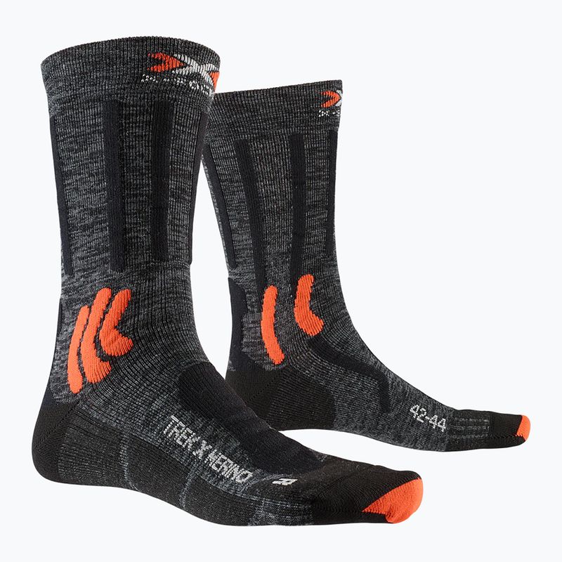 X-Socks Trek X Merino szürke duo melange/x-narancs/fekete trekking zokni 5